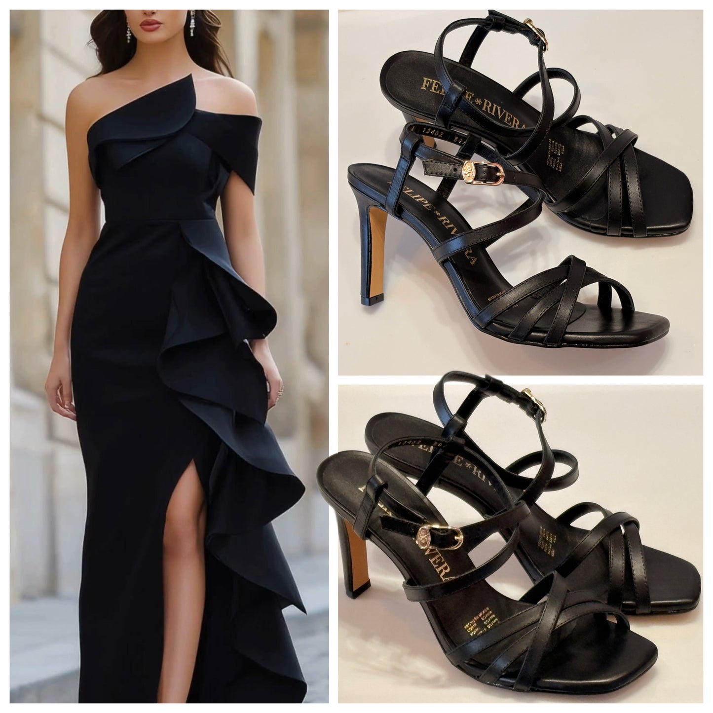 ZAPATILLA 13402 FELIPE RIVERA TIRAS PIEL NEGRO