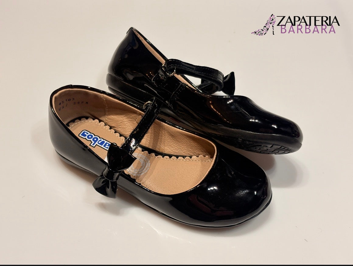 ZAPATO CHAROL 45103 COQUETA NEGRO