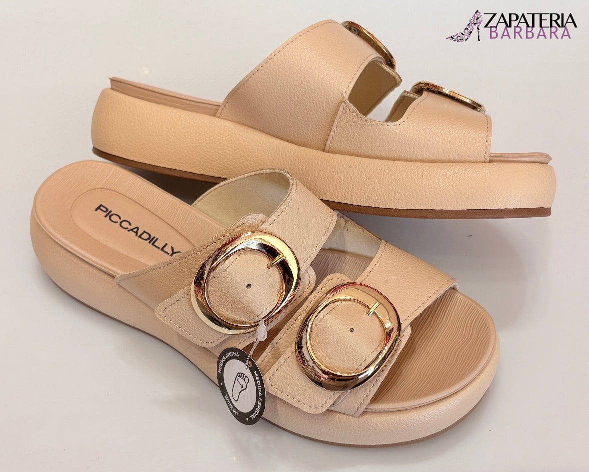 SANDALIA CONFORT 459022 PICCADILLY DOBLE HEBILLA BRULE