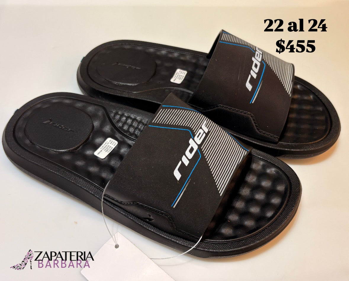 SANDALIA 12223 SLIDE RIDER FULL WET NEGRO GRIS