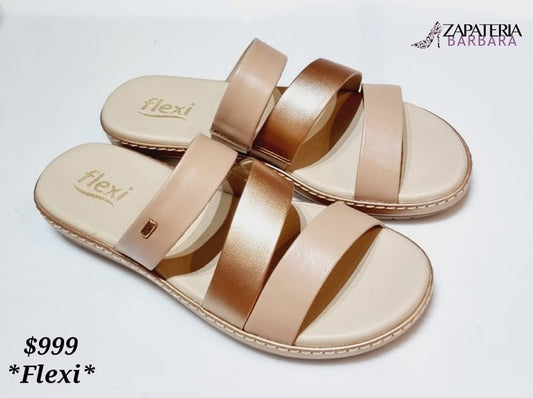 SANDALIA FLEXI 100228 TIRAS ORO ROSA