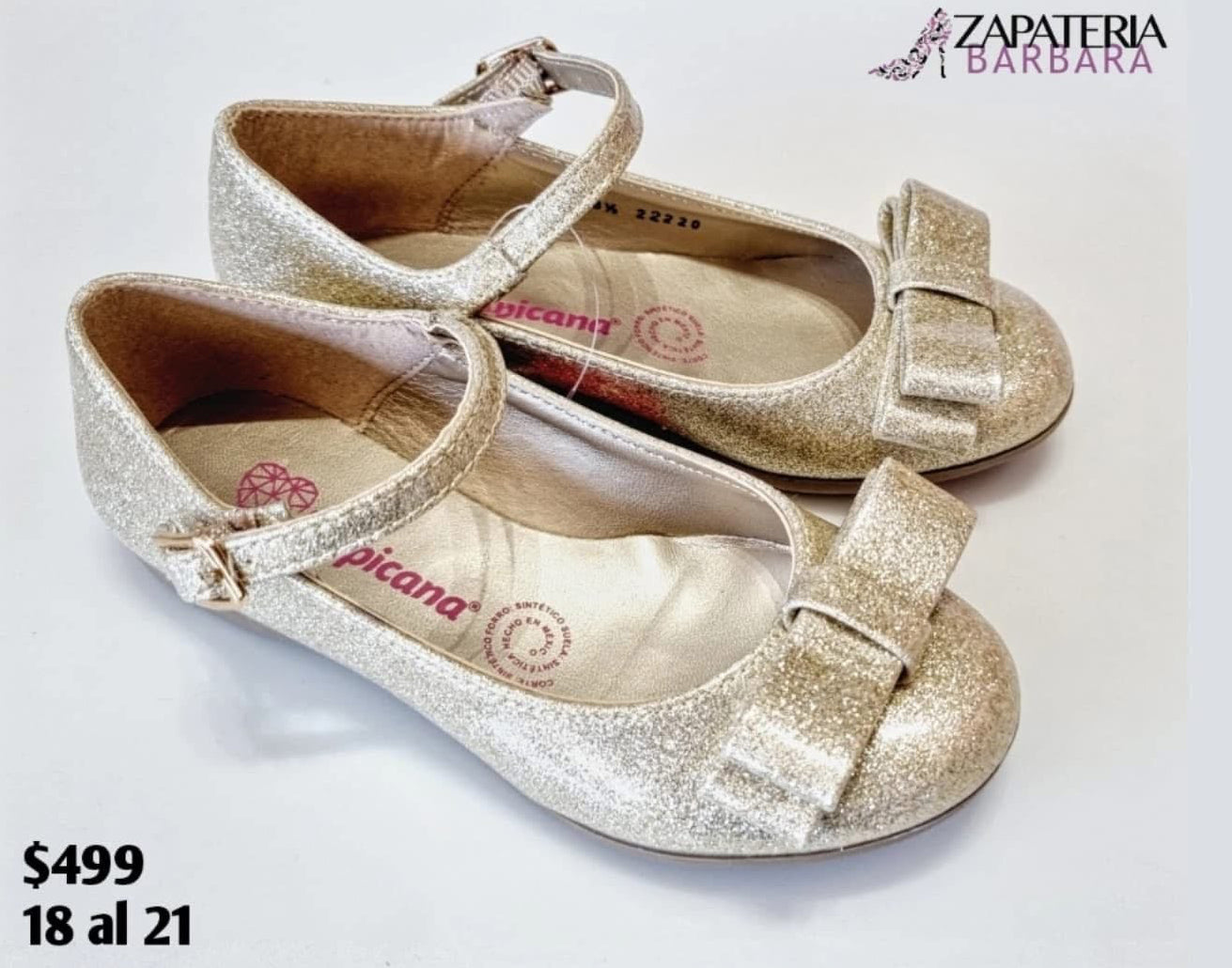 BALERINA NIÑA 22220 TROPICANA ORO GLITTER C/MOÑO