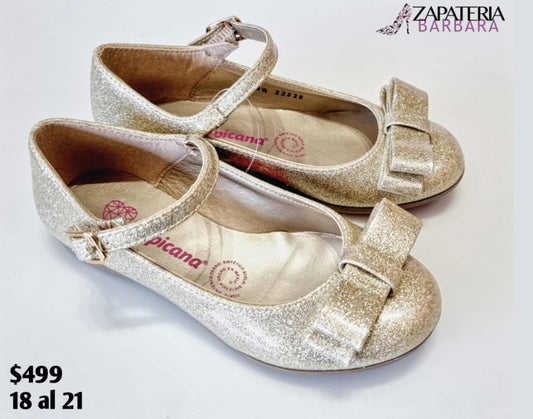 BALERINA NIÑA 22220 TROPICANA ORO GLITTER C/MOÑO