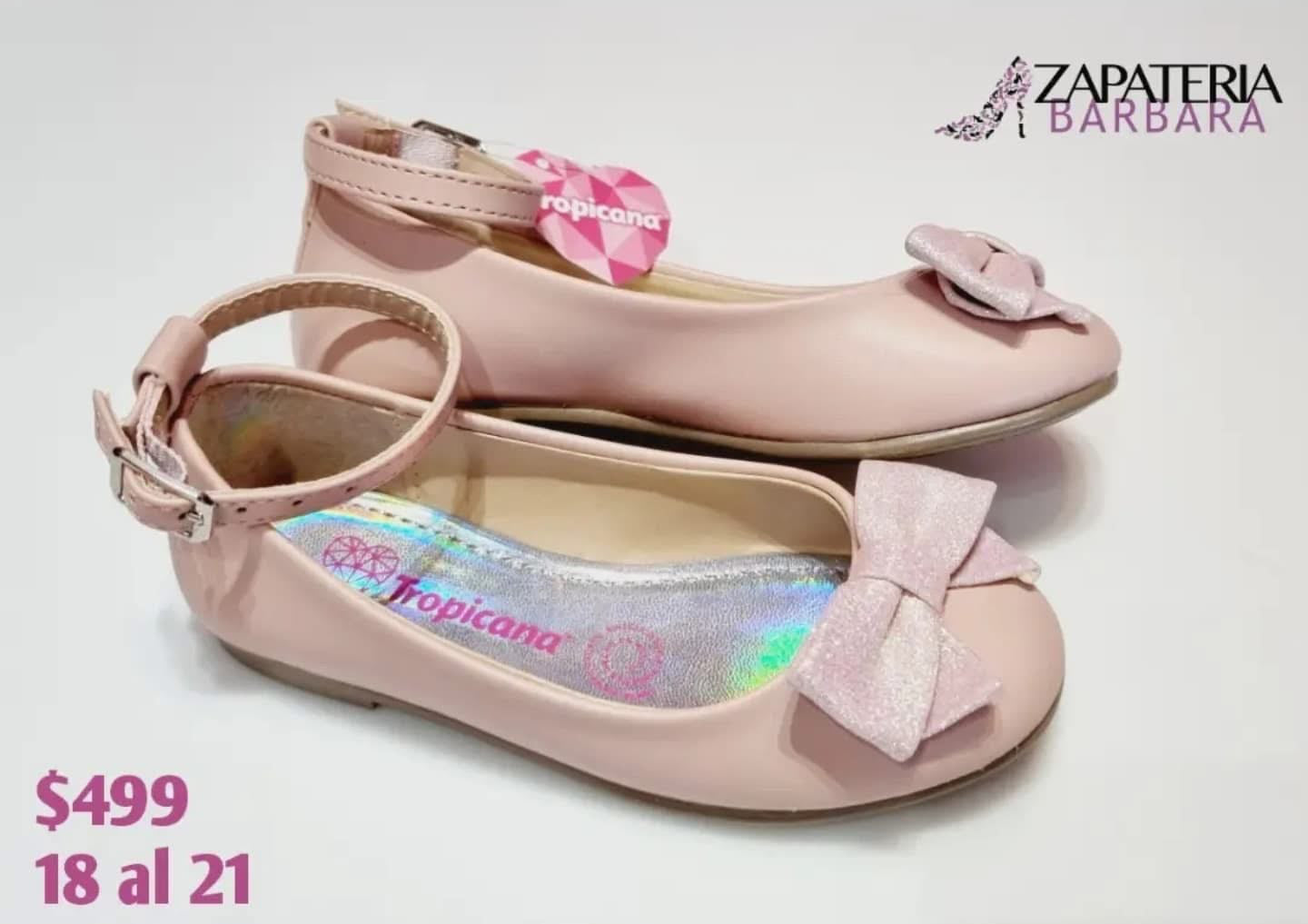 ZAPATO NIÑA 473005 TROPICANA BALERINA ROSA MOÑO