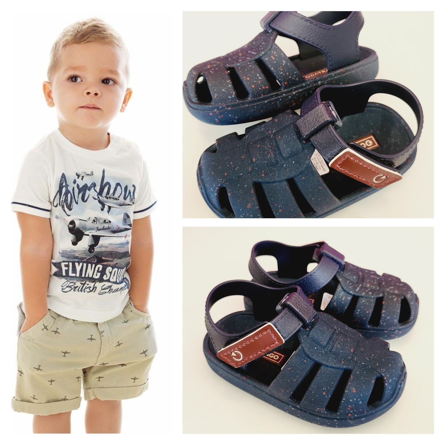 HUARACHE NIÑO Y BB 12118 AZUL CARTAGO FULL WET SUAVE