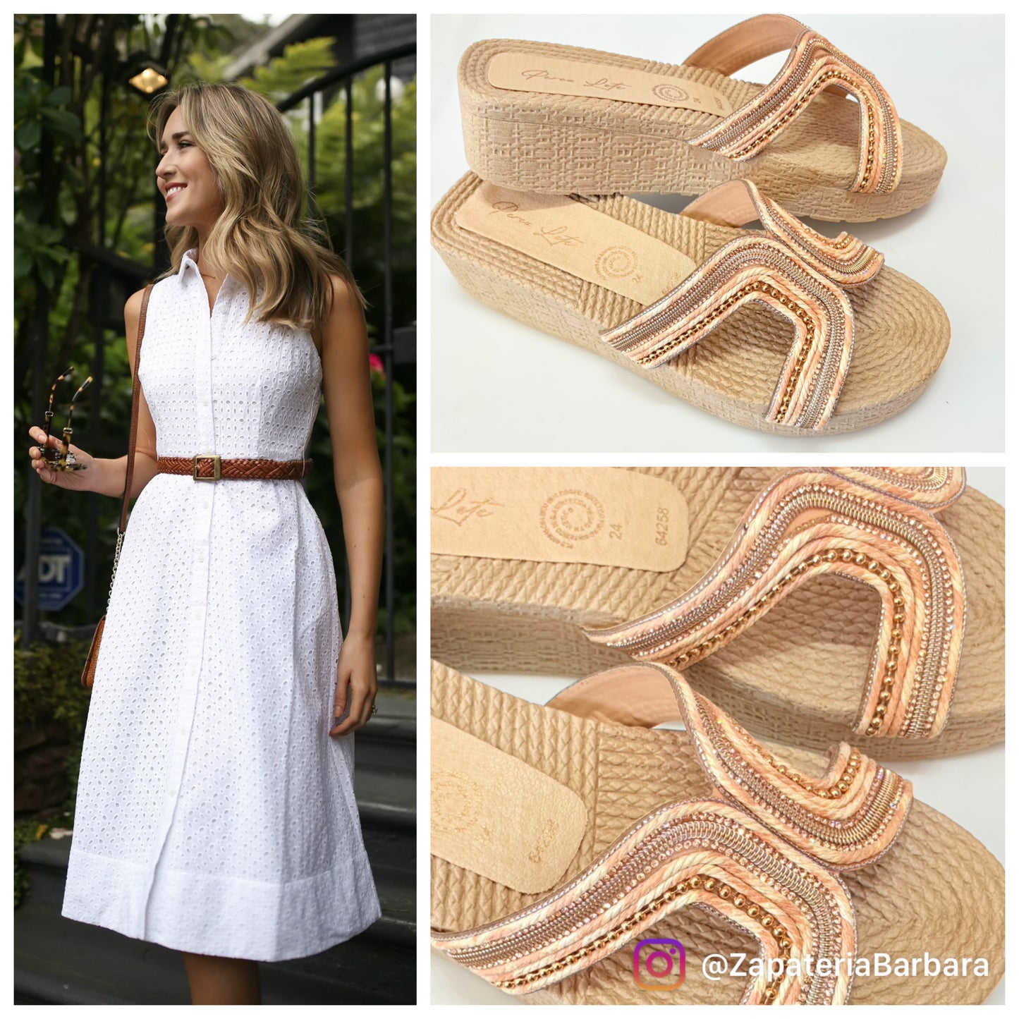 SANDALIA 64258 PEREZ LETE CHINELA CHARA ORO