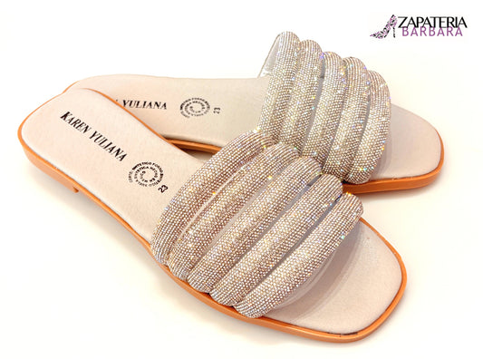 SANDALIA KAREN YULIANA 300 BRILLOS PLATA