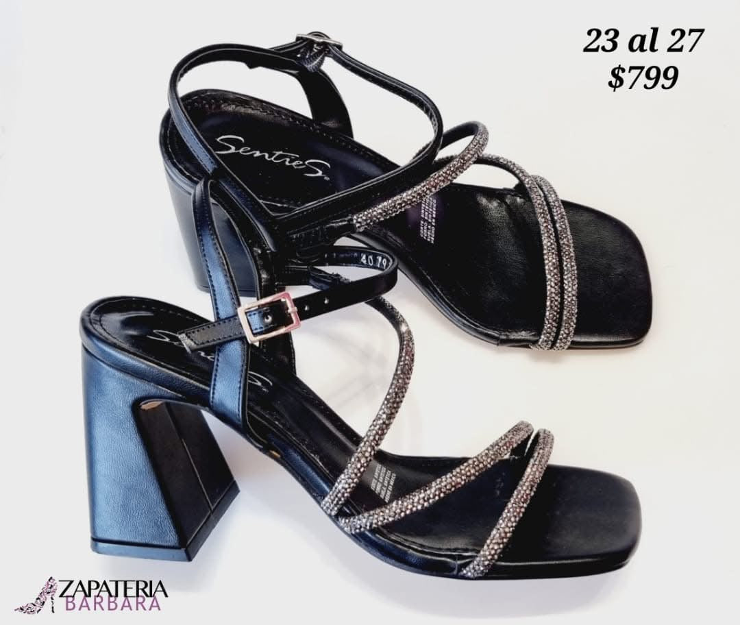 ZAPATILLA SENTIES 722 BRILLOS NEGRO