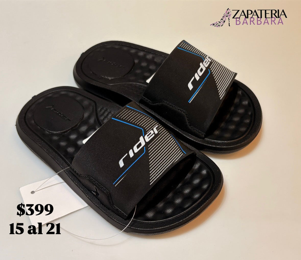 SANDALIA 12223 SLIDE RIDER FULL WET NEGRO GRIS