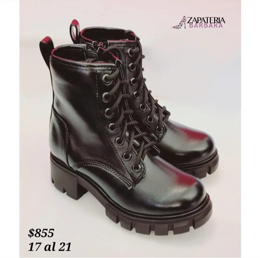 BOTA NIÑA SALAMANDRA 1600 NEGRO CORDONES