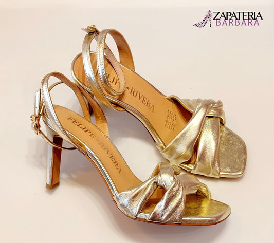 ZAPATILLA FELIPE RIVERA 13401 NUDO PLATINO ORO