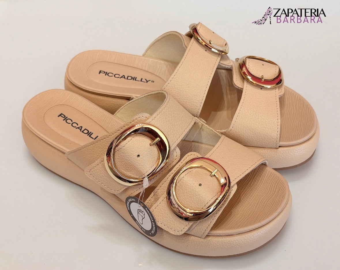 SANDALIA CONFORT 459022 PICCADILLY DOBLE HEBILLA BRULE