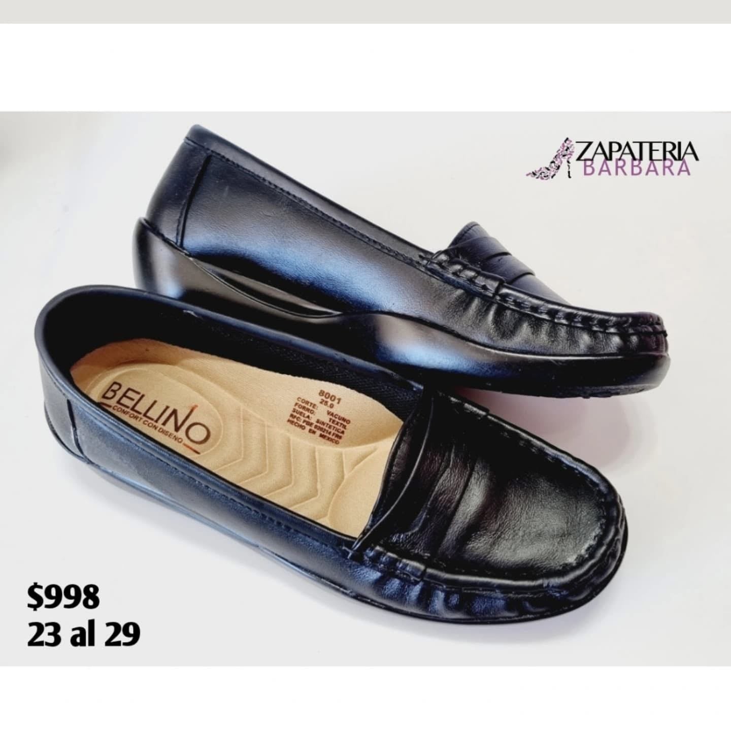 MOCASIN 8001 BELLINO NEGRO CONFORT