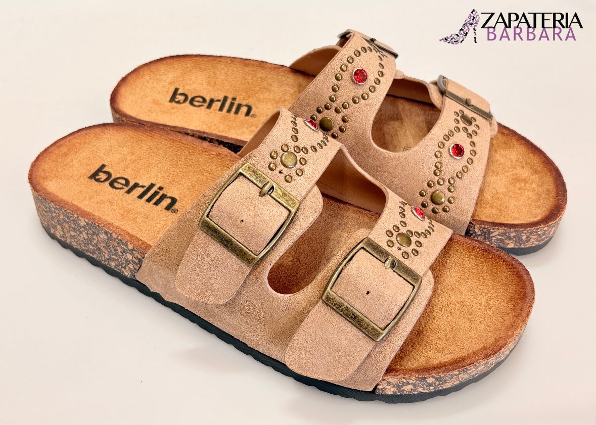 SANDALIA DOBLE HEBILLA 923839 BERLIN CAMEL RED