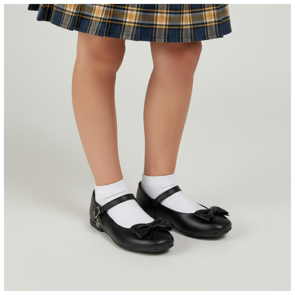 ZAPATO CON MOÑO 43502 COQUETA PIEL NEGRO