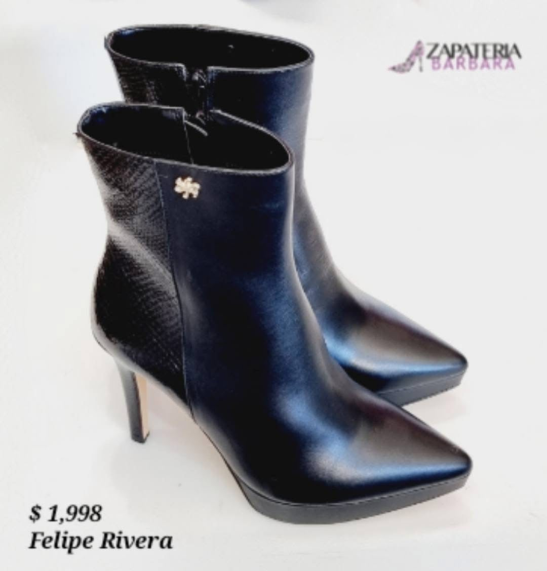 BOTIN FELIPE RIVERA 41100 PIEL NEGRO TACON 10cm