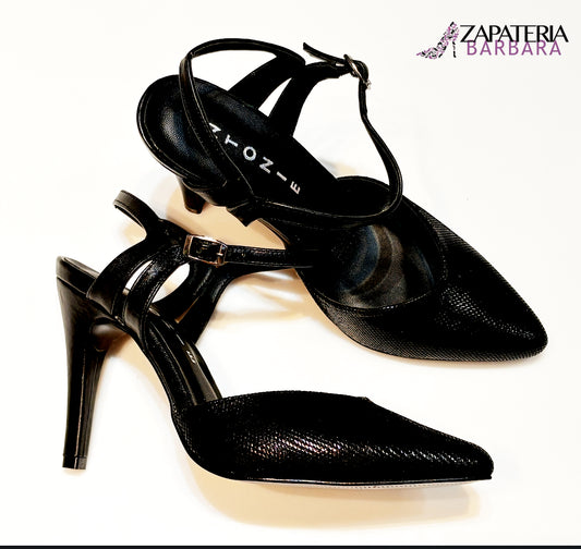 ZAPATILLA 323 ANTONIE PIEL MICROSERPIENTE NEGRO