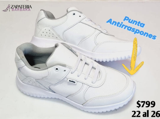 TENIS AUDAZ 135505 BLANCO PUNTA ANTIRRASPONES CORDONES