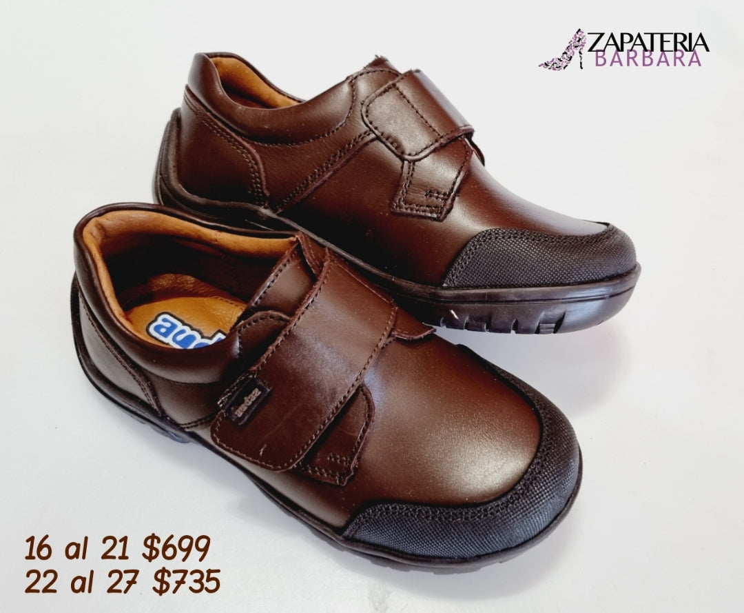ZAPATO ESCOLAR 80606 AUDAZ ANTIRRASPONES CAFE