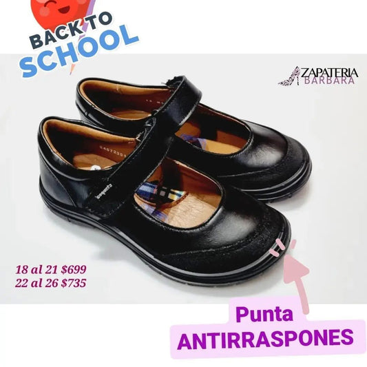 ESCOLAR COQUETA 171200 PUNTA ANTIRRASPONES NEGRO