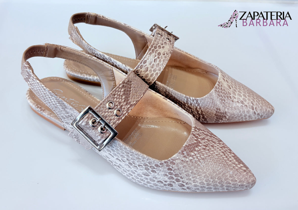 FLAT 110 SENTIES CAPUCHINO COBRA CON HEBILLA PISO