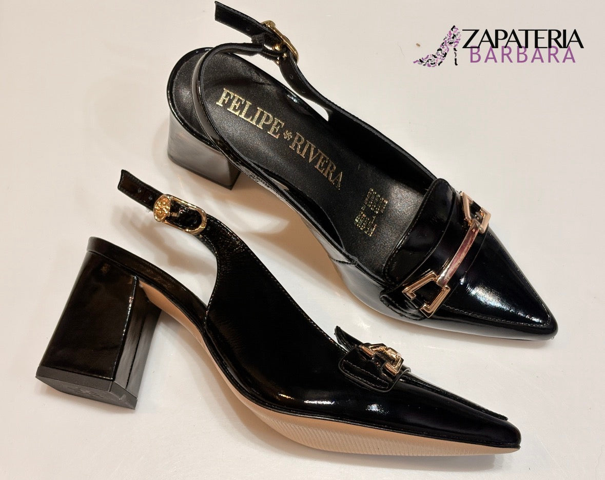 ZAPATILLA MOCASIN 20735 FELIPE RIVERA RICHATO NEGRO