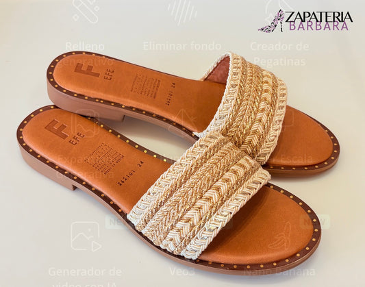 SANDALIA 262101 EFE FISHER YUTE HUESO/ORO
