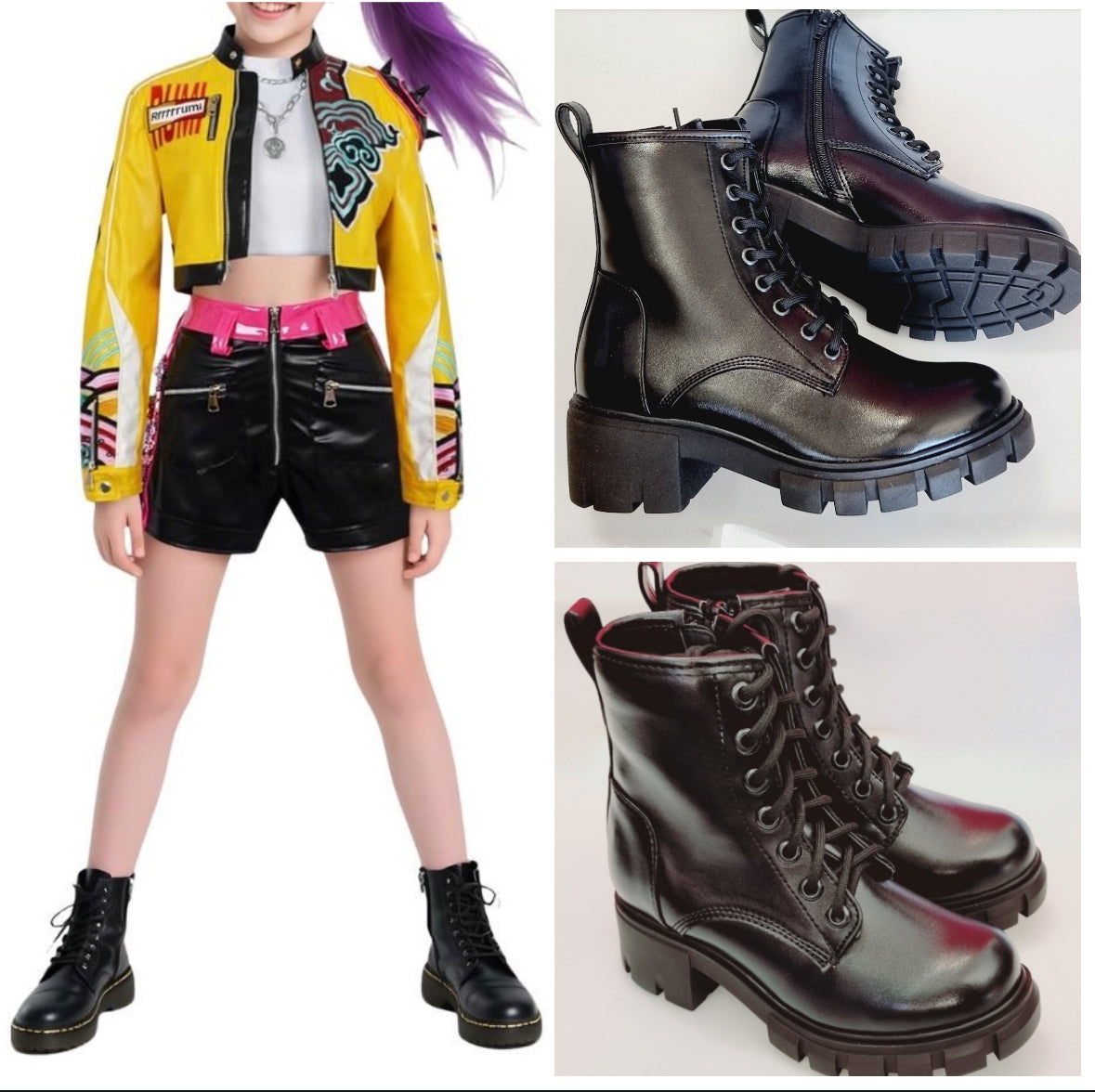 BOTA NIÑA SALAMANDRA 1600 NEGRO CORDONES