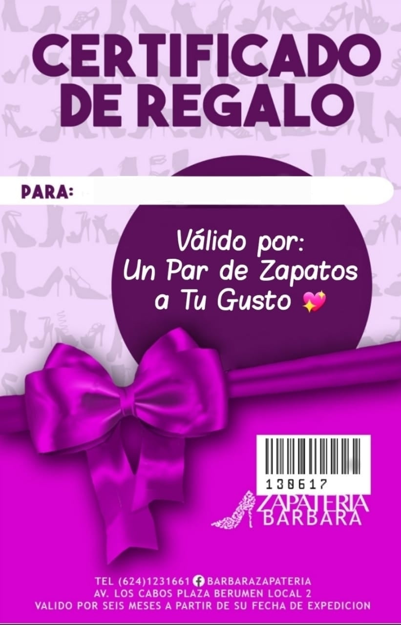 Tarjeta de Regalo Zapateria Barbara