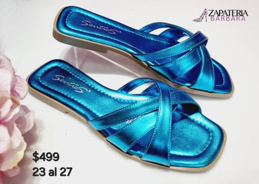 SANDALIA SENTIES 602 TURQUEZA METALICO