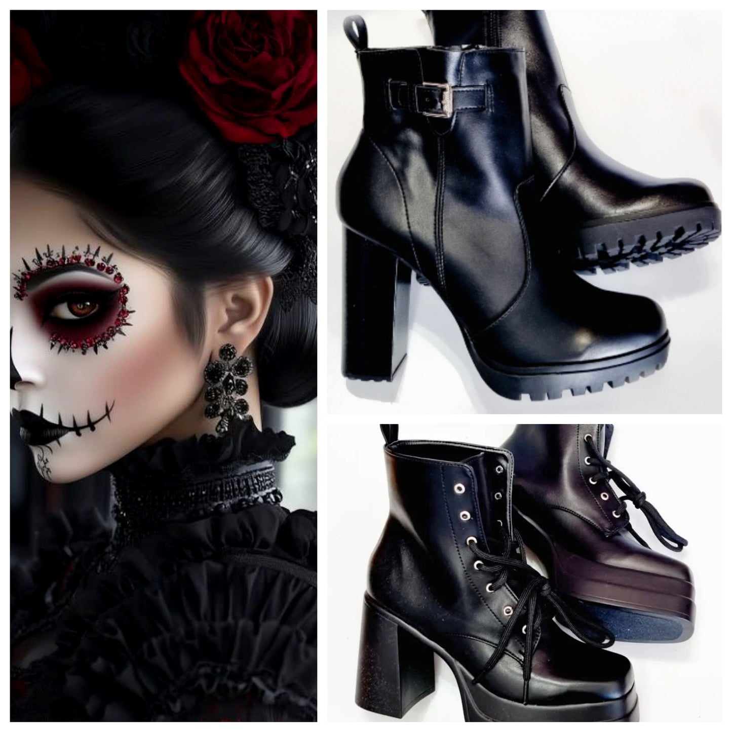 BOTIN 766 SENTIES PLATAFORMA CON CORDONES NEGRO