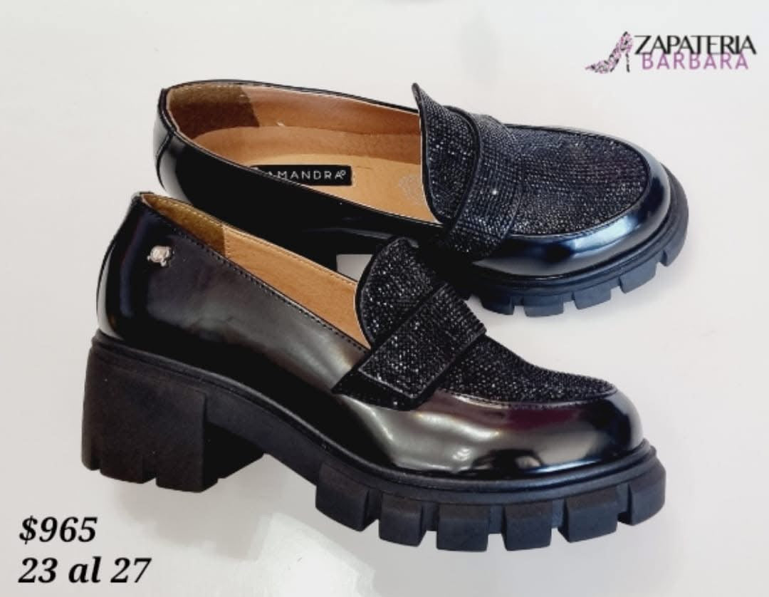 MOCASIN SALAMANDRA 3830 NEGRO BRILLOS