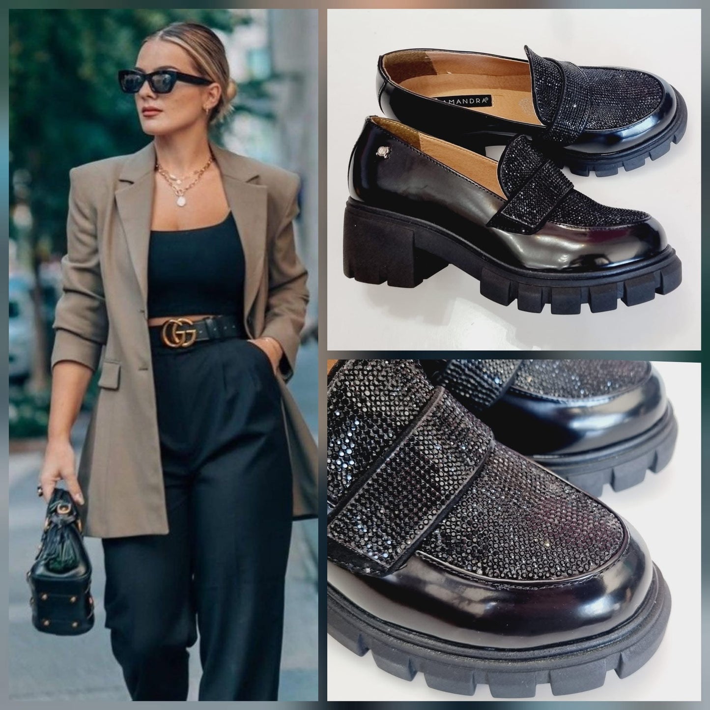 MOCASIN SALAMANDRA 3830 NEGRO BRILLOS
