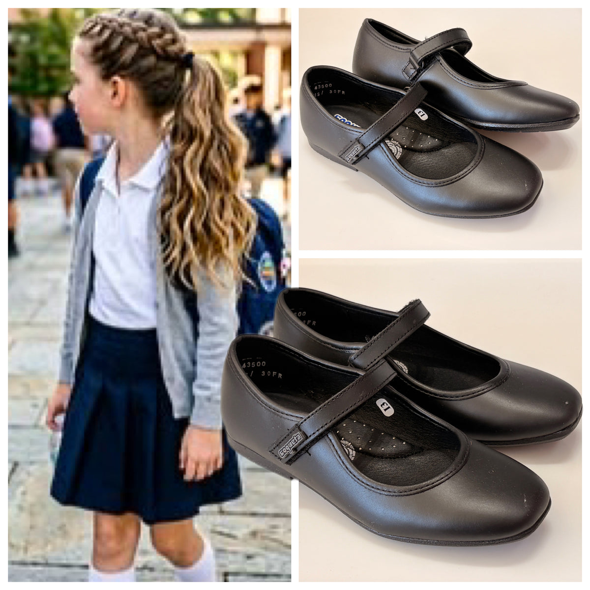 ESCOLAR 43500 COQUETA NEGRO NIÑA