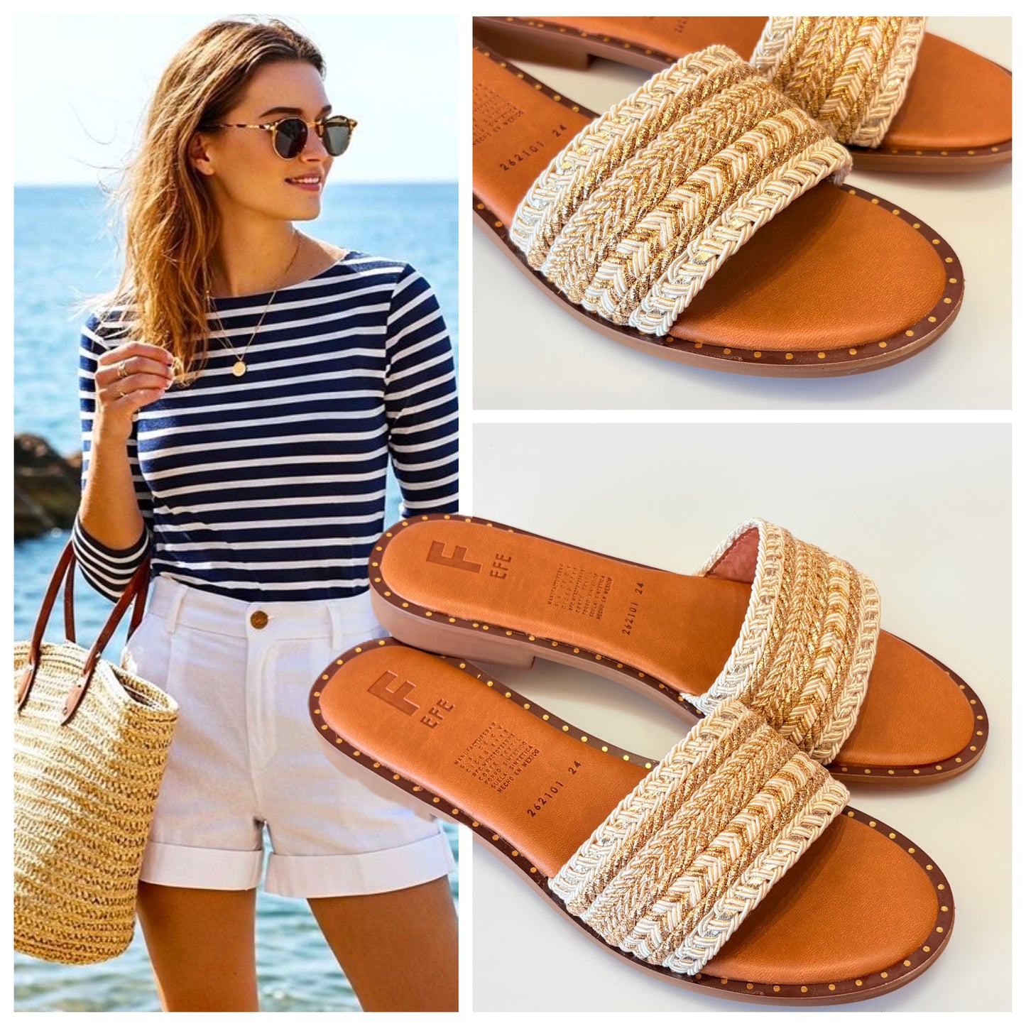 SANDALIA 262101 EFE FISHER YUTE HUESO/ORO