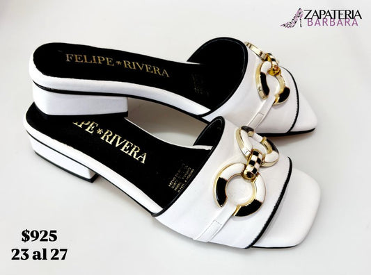 SANDALIA C/TACON FELIPE RIVERA 60909 BLANCO