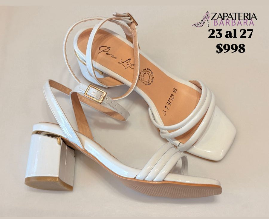 ZAPATILLA PEREZ LETE 47129 CHAROL BLANCO