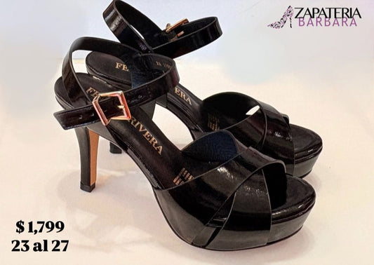 ZAPATILLA FELIPE RIVERA 11801 RICHIATO CHAROL NEGRO