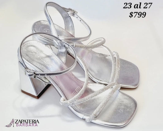 ZAPATILLA SENTIES 722 BRILLOS PLATA