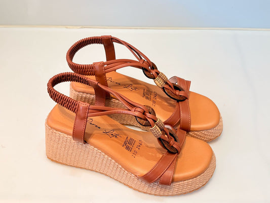 SANDALIA PLATAFORMA PEREZ LETE 2460 TAN