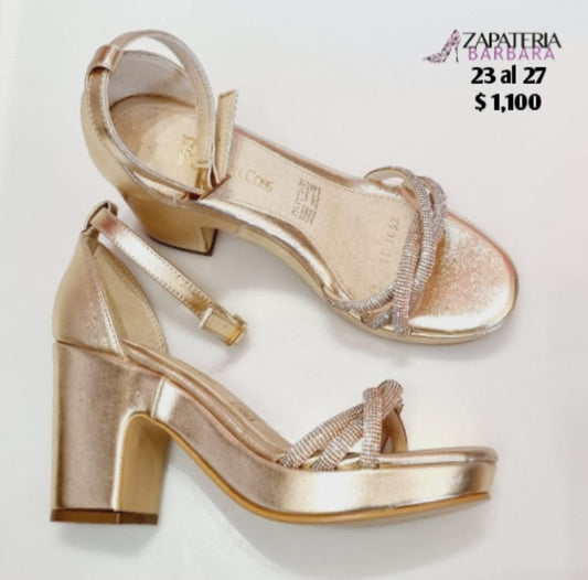 ZAPATILLA RAUL COSS 1052 BRILLOS ORO