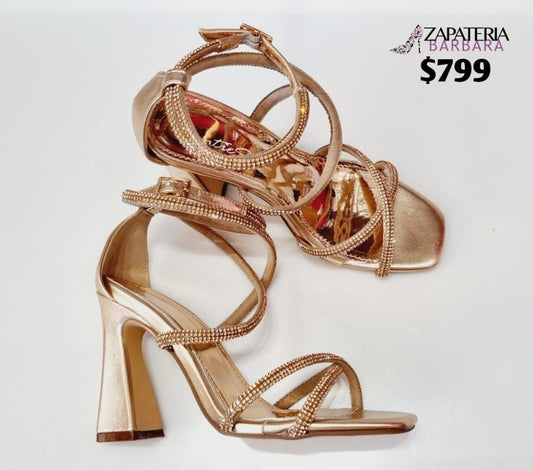 ZAPATILLA SENTIES 976 BRILLOS ORO ROSA