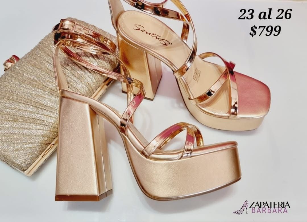 ZAPATILLA CON PLATAFORMA SENTIES 668 ORO ROSA