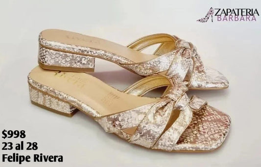 SANDALIA CON TACON FELIPE RIVERA 60902 ORO