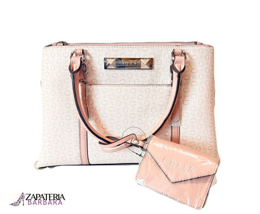 BOLSA GRANDE GUESS 2025 BCO/ROSA C/MONEDERO ROSA