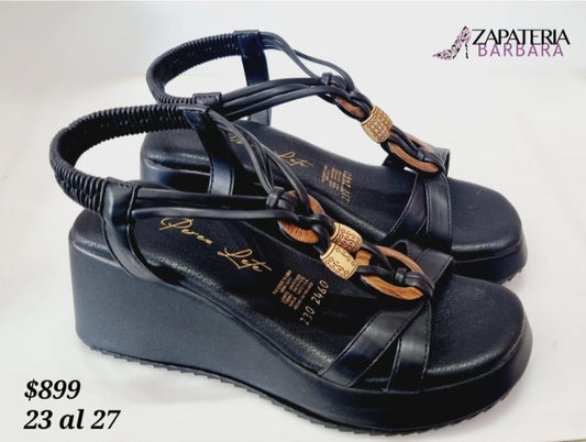 SANDALIA PLATAFORMA PEREZ LETE 2460 NEGRO